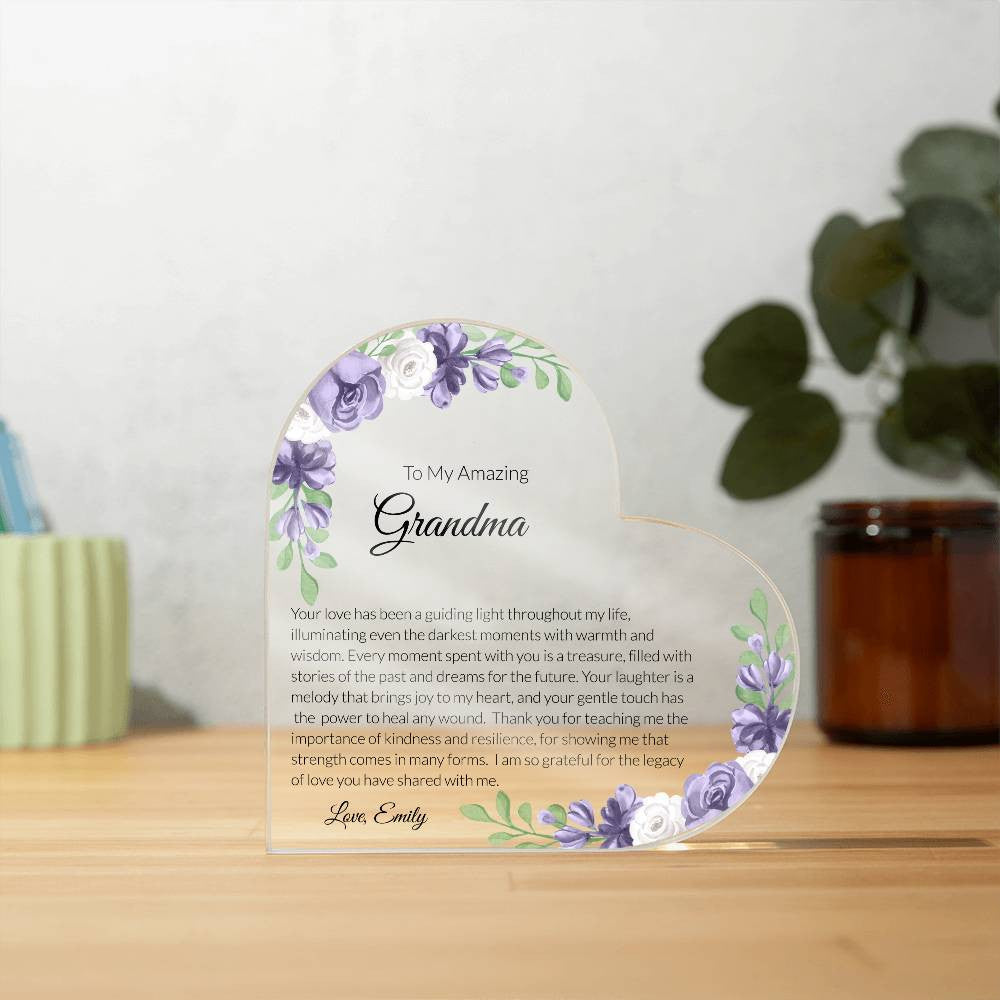 Grandma Acrylic Heart Plaque