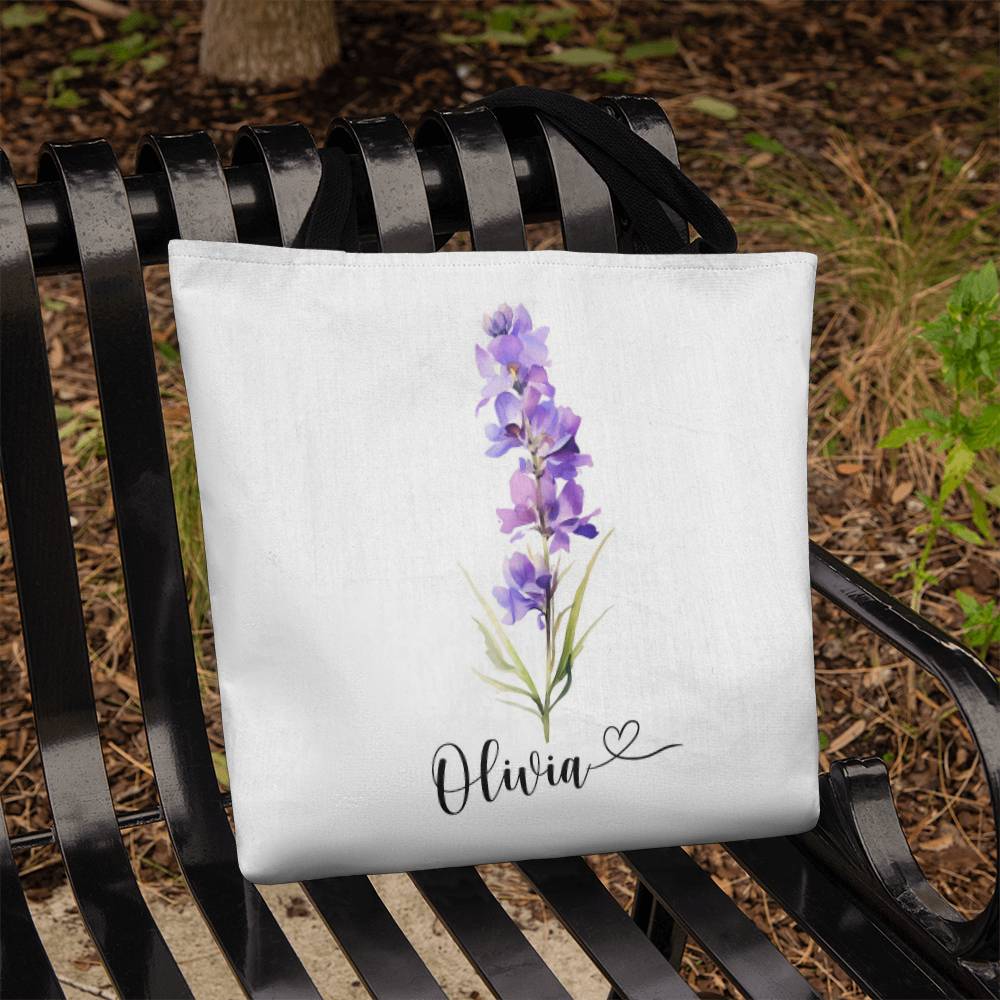 Birth flower Name Classic Tote Bag