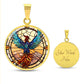 Rising Phoenix Round Pendant Necklace in Gold or silver-[Heartfelt Family Gift]