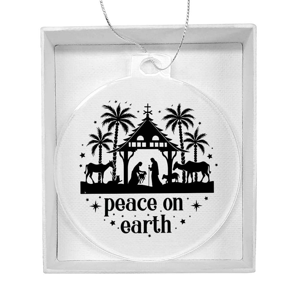 Peace on Earth Acrylic Christmas Ornament-[Heartfelt Family Gift]