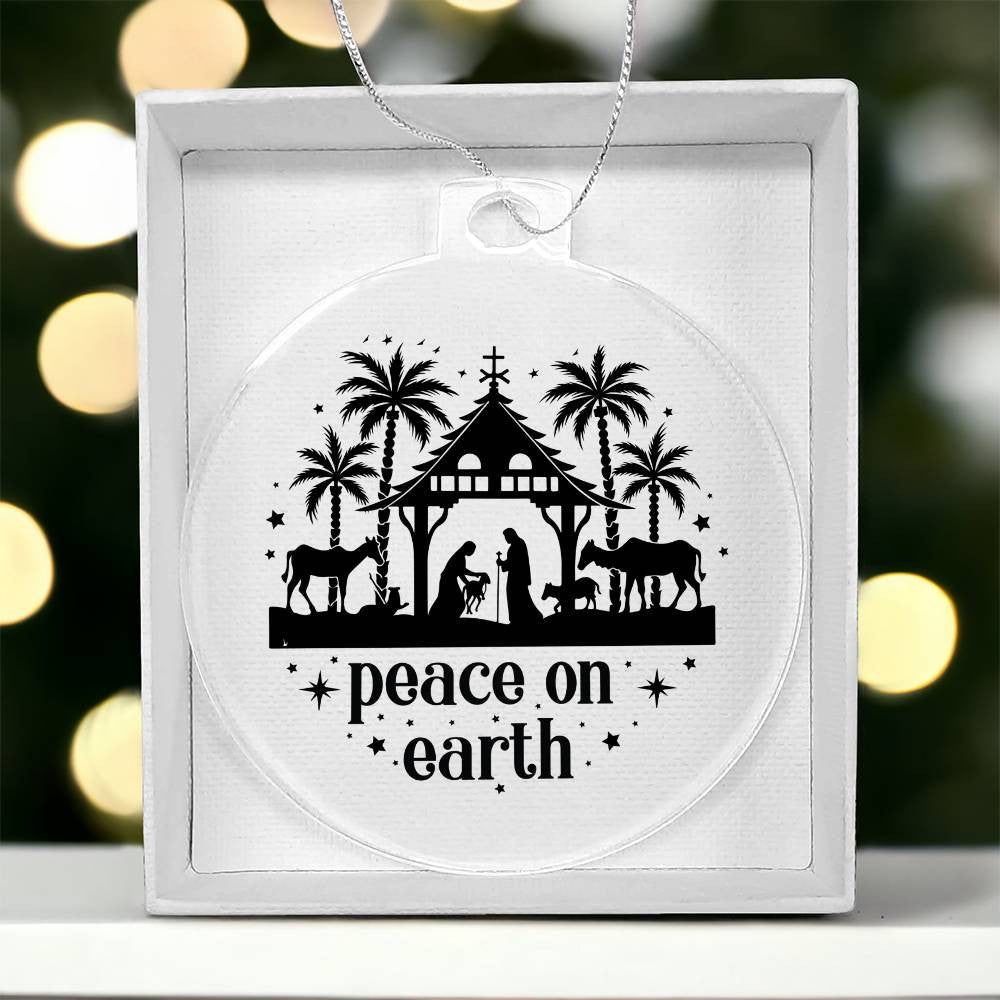 Peace on Earth Acrylic Christmas Ornament-[Heartfelt Family Gift]