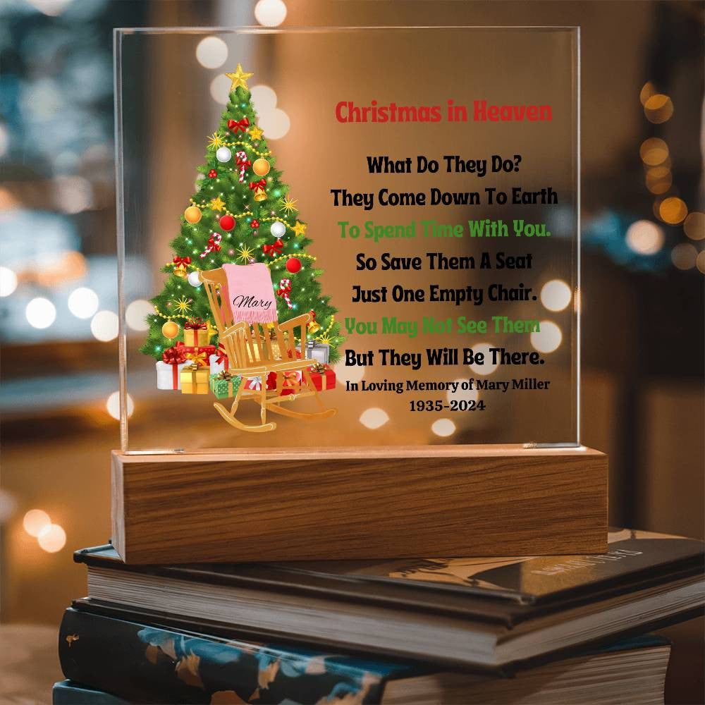 Christmas In Heaven Empty Chair Memorial Plaque-[Heartfelt Family Gift]