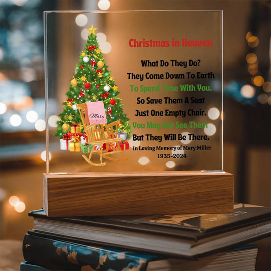 Christmas In Heaven Empty Chair Memorial Plaque-[Heartfelt Family Gift]