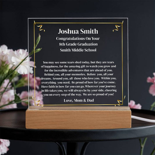Personalized 5th 6th 8th Grade Graduation Plaque