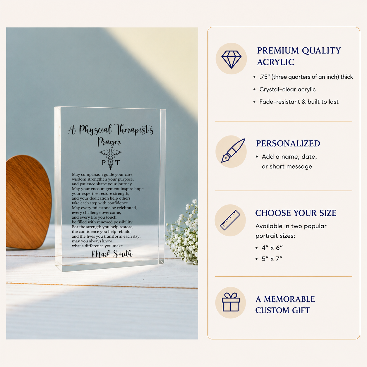 A Physical Therapists Prayer Plaque