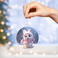 Bunny Acrylic Christmas Ornament-[Heartfelt Family Gift]