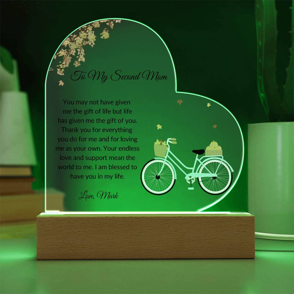 Second Mom Acrylic Heart Plaque-[Heartfelt Family Gift]