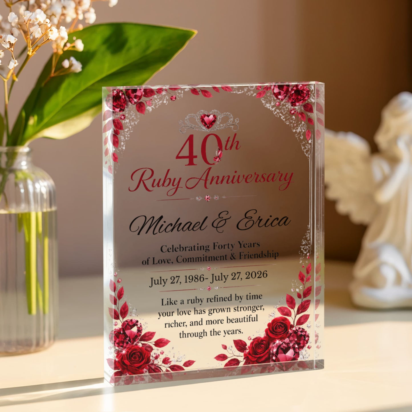 Personalized 40th Ruby Wedding Anniversary