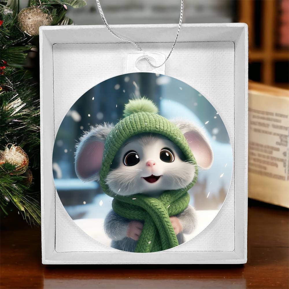 Mouse Acrylic Christmas Ornament-[Heartfelt Family Gift]