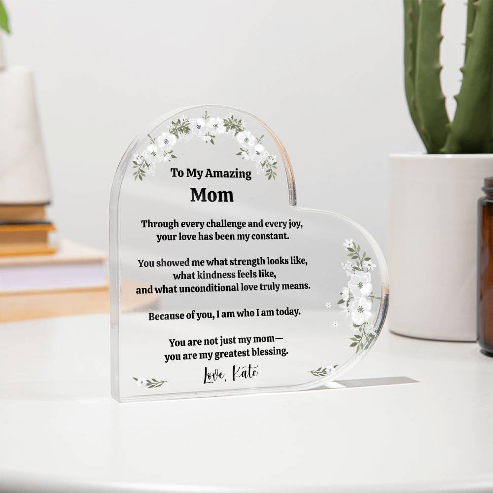 Mom Acrylic Heart Block