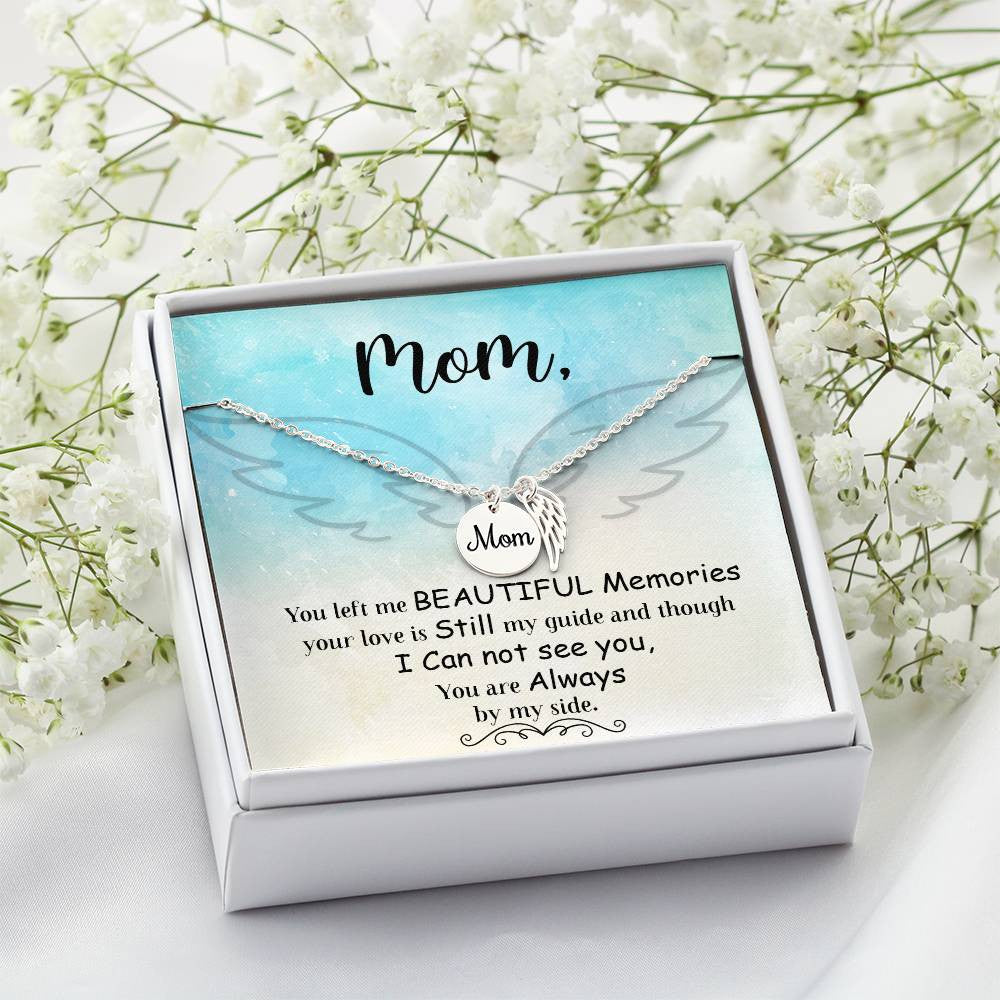 You left me Mom Memorial Necklace-[Heartfelt Family Gift]