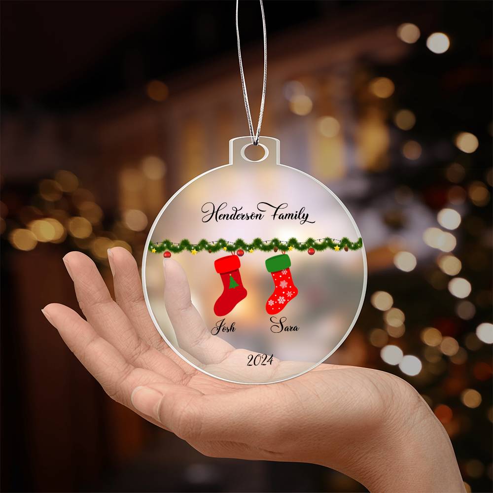 Family Christmas Stocking Ornament
