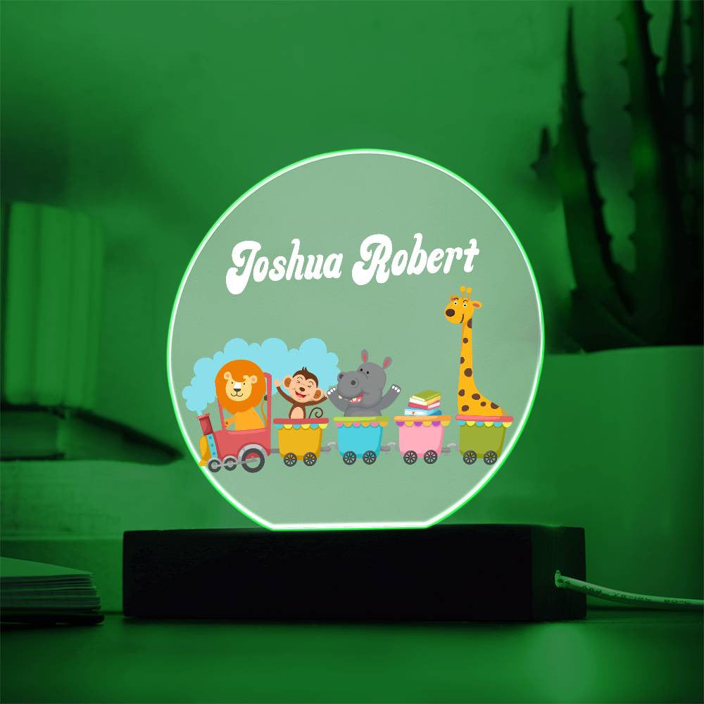Safari Train Personalized Name Acrylic LED Nightlight-[Heartfelt Family Gift]