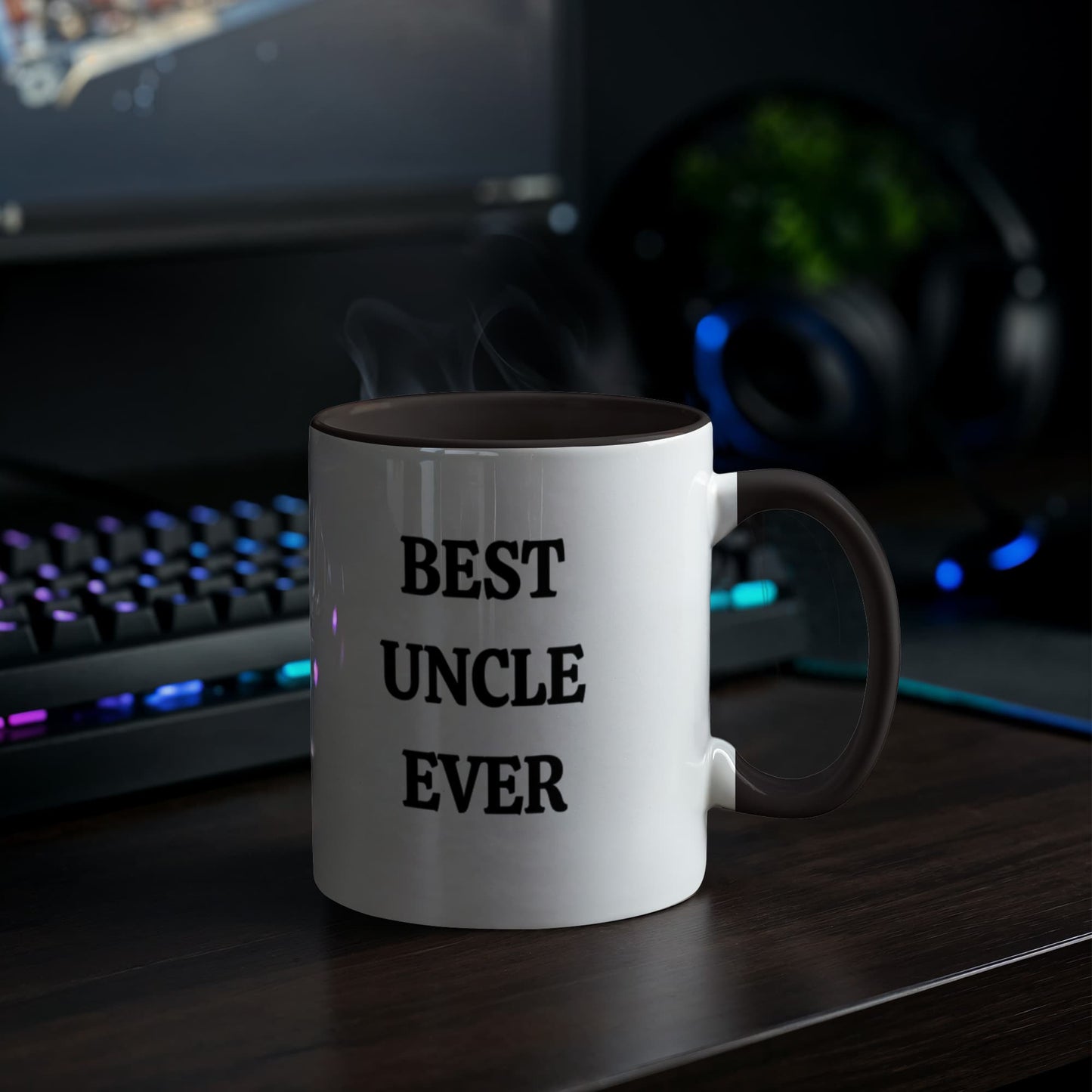 Best Uncle Photo Mug, Custom Coffee Cup, Uncle Gift Idea, Personalized Ceramic Mug, Two Tone Photo Mug, 11oz 15oz, Gift for Him
