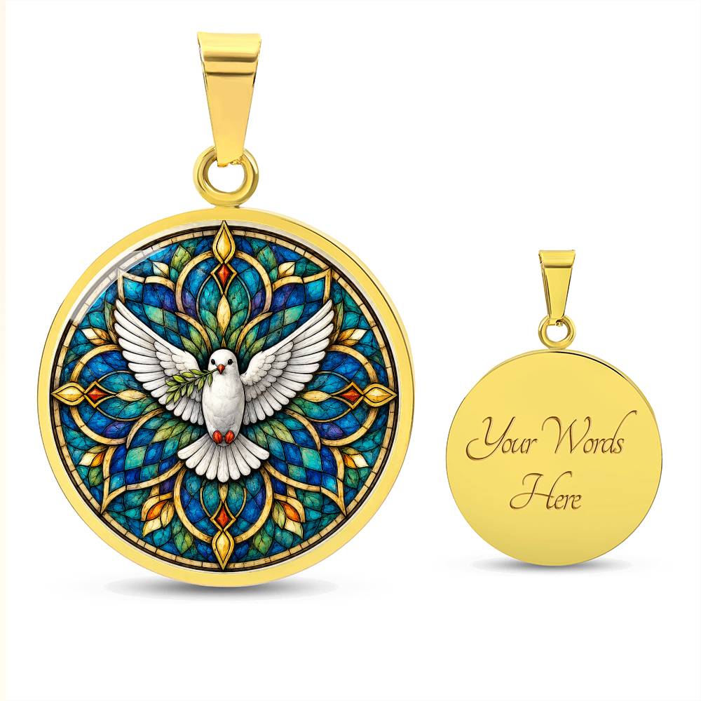 Dove Holy Cross Necklace, Personalized Spiritual Pendant, Memorial Jewelry, Religious Faith Gifts