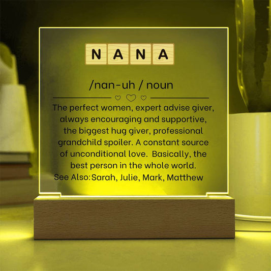 Personalized Nana Definition Acrylic Plaque-[Heartfelt Family Gift]