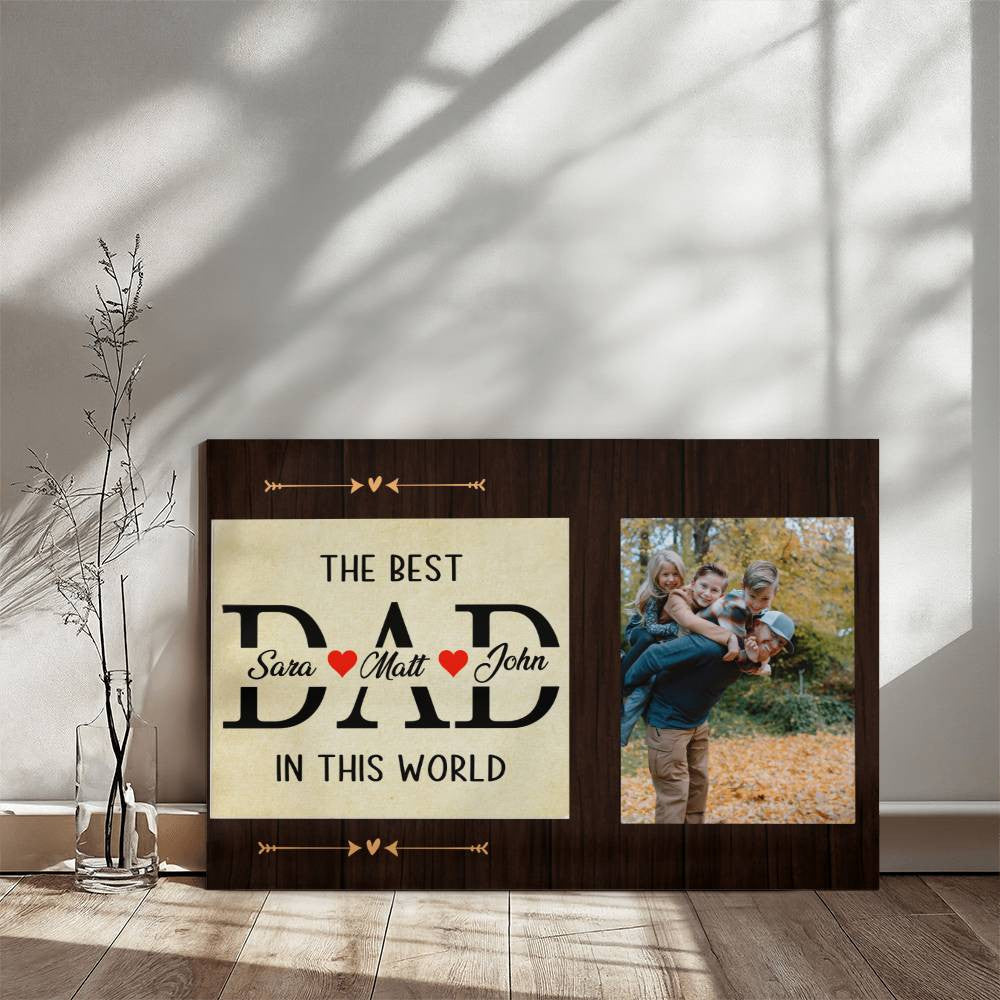 Best Dad Custom Photo Gallery Wrapped Canvas-[Heartfelt Family Gift]