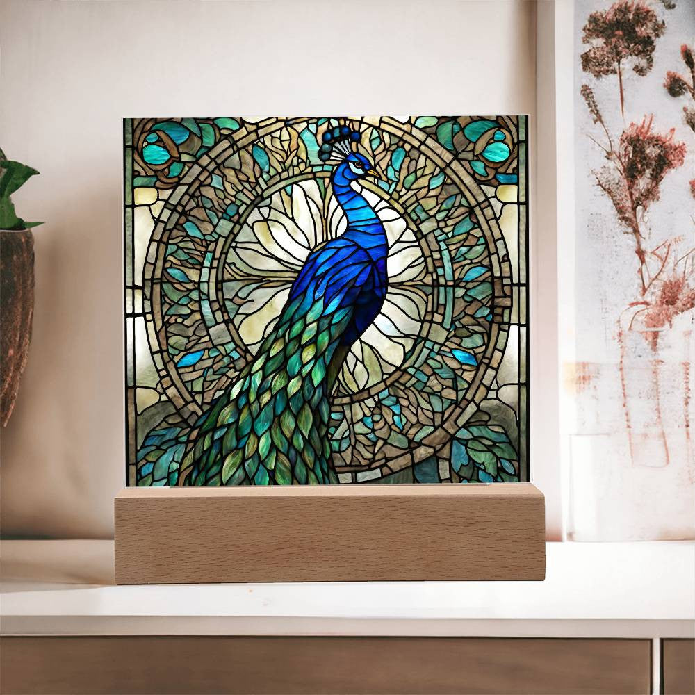 Peacock LED Acrylic Plaque-[Heartfelt Family Gift]