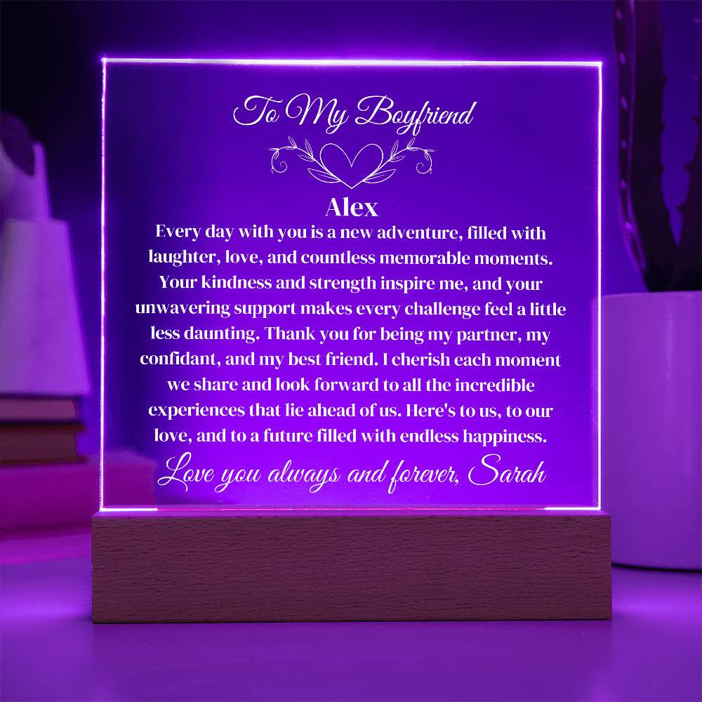 To My Boyfriend Plaque-[Heartfelt Family Gift]