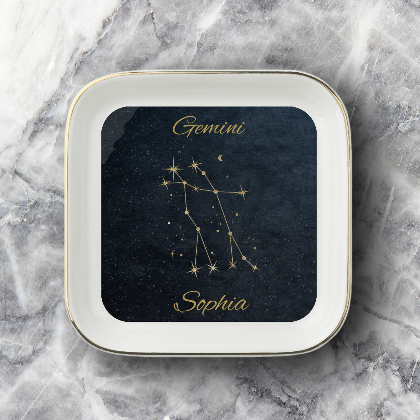 Gemini Zodiac Jewelry Dish