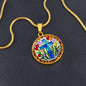 Cross and Tulip Floral Necklace with Engraving-[Heartfelt Family Gift]
