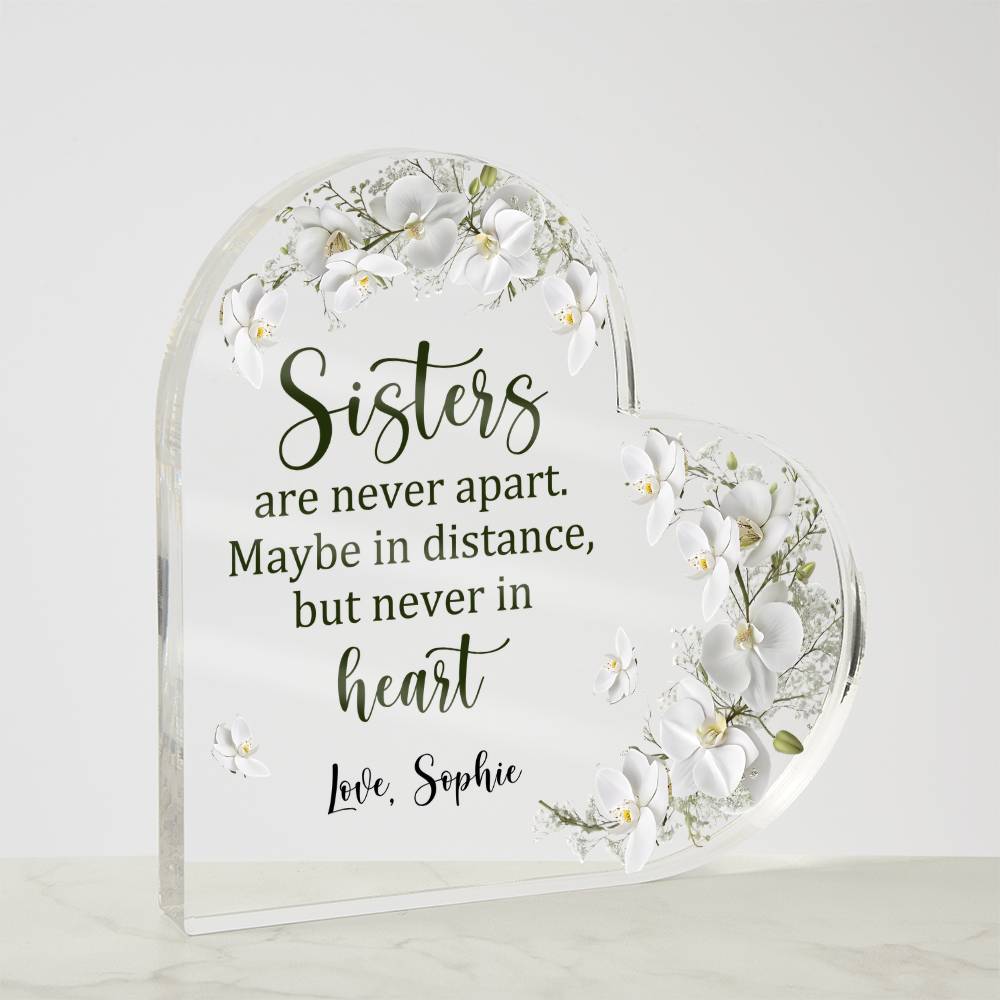 Sisters Acrylic Heart Plaque