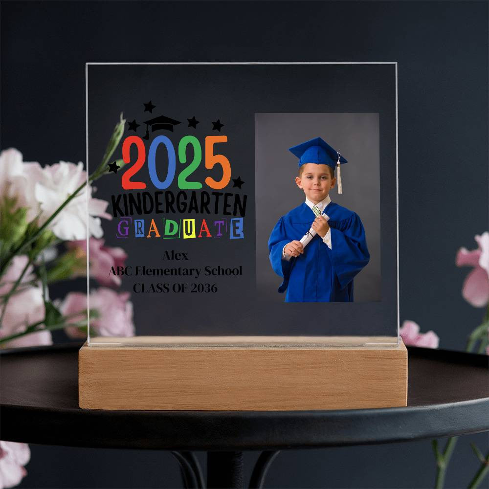 Kindergarten Graduation LED Acrylic Photo Frame Plaque-[Heartfelt Family Gift]