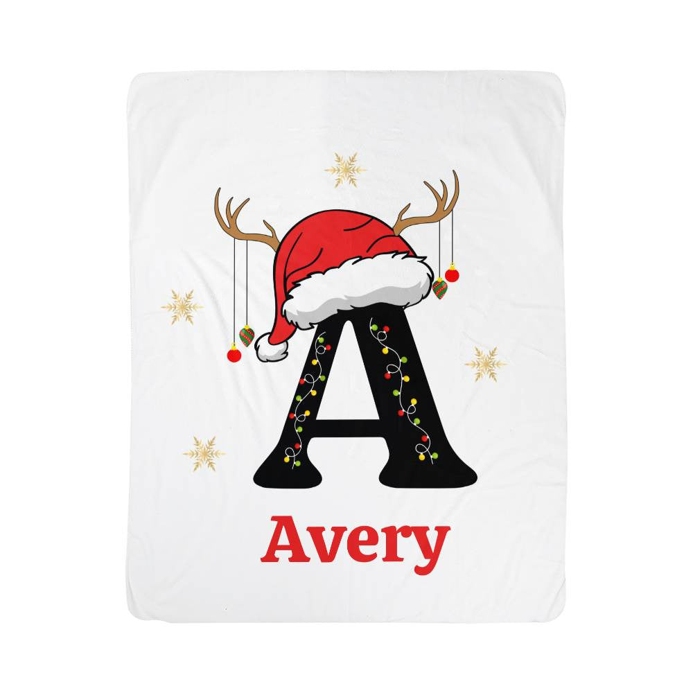 Custom INitial Name Sherap Fleece Blanket-[Heartfelt Family Gift]