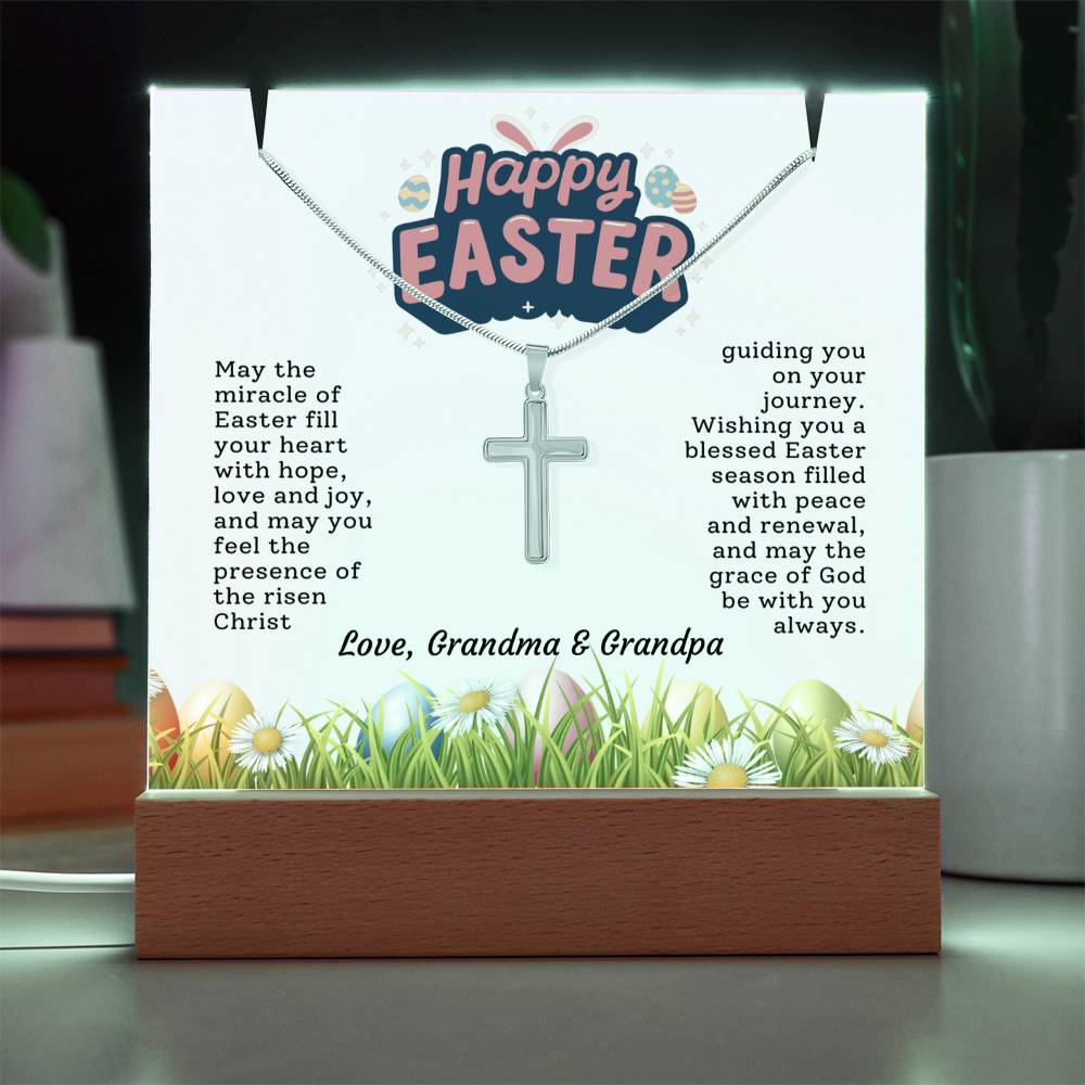 Easter Gift - Cross and Personalized Sign