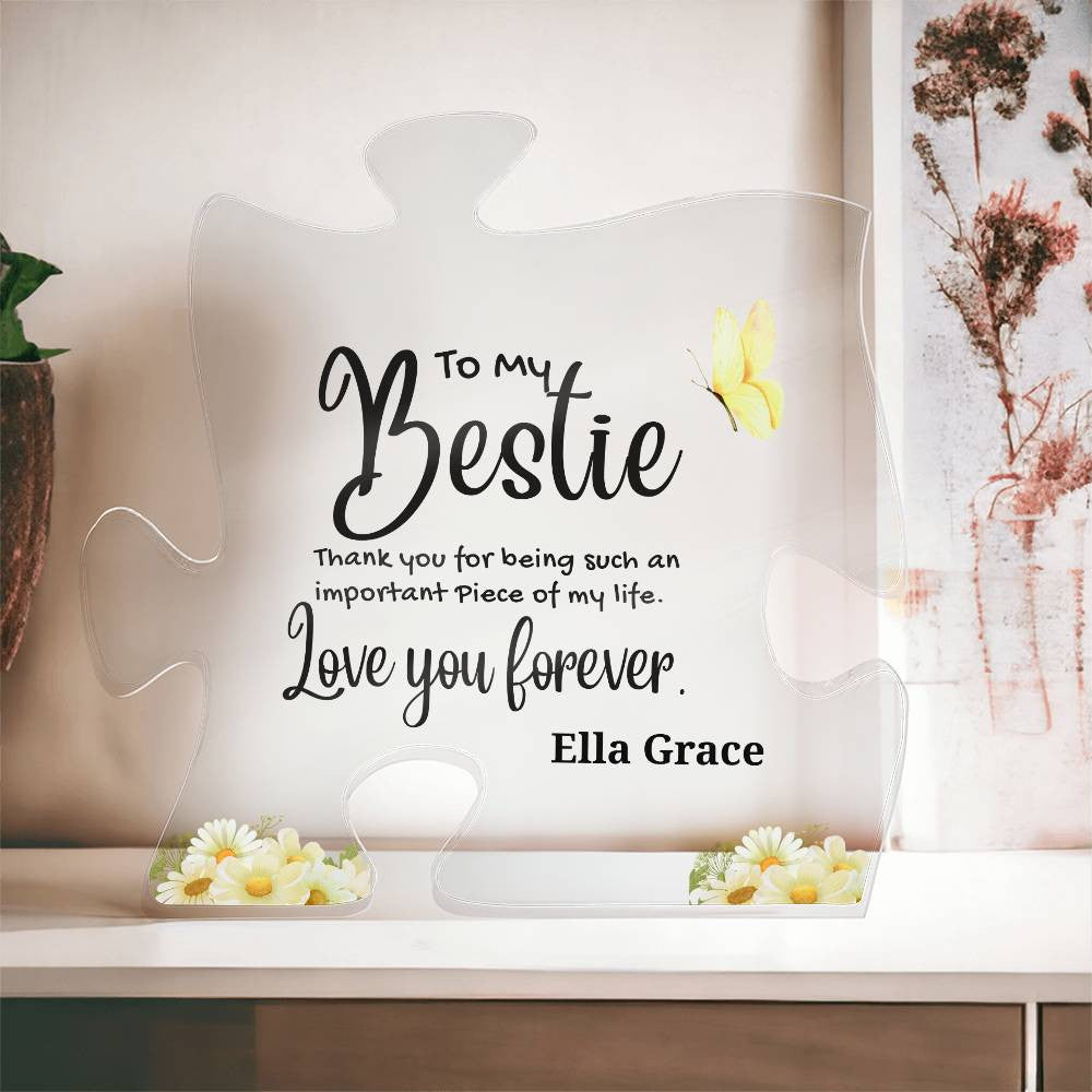 Bestie Acrylic Puzzle Plaque-[Heartfelt Family Gift]