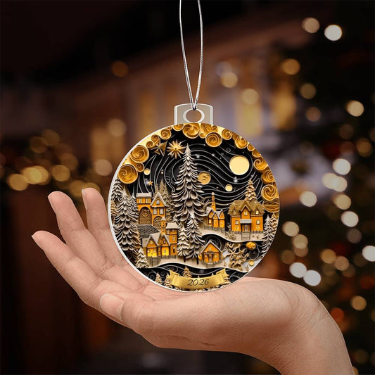 Christmas Village Acrylic Ornament