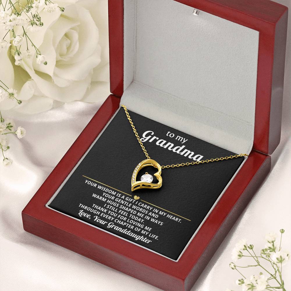 To My Grandma Necklace Gift from Granddaughter or Grandson