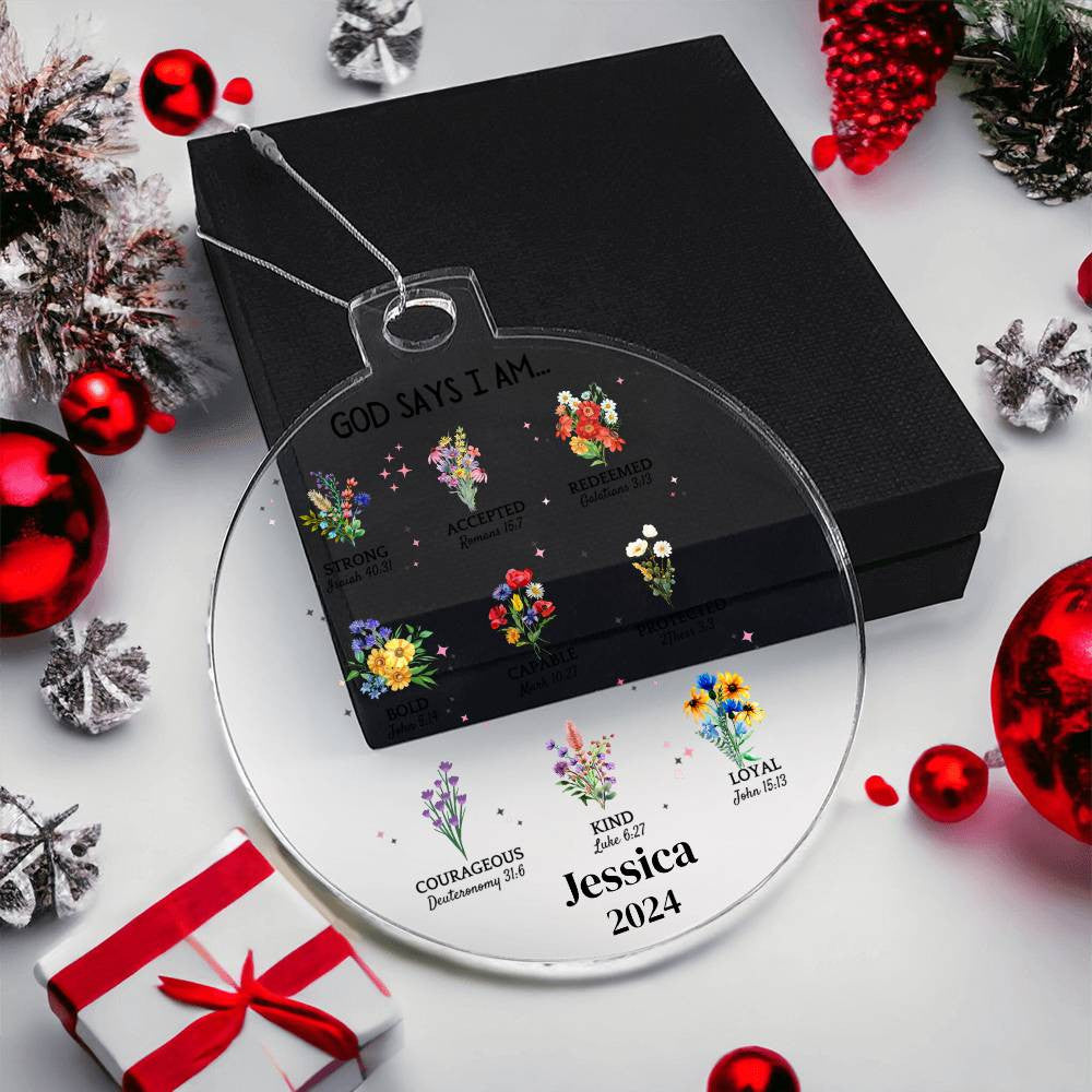 God Says I Am Wildflower Ornament-[Heartfelt Family Gift]