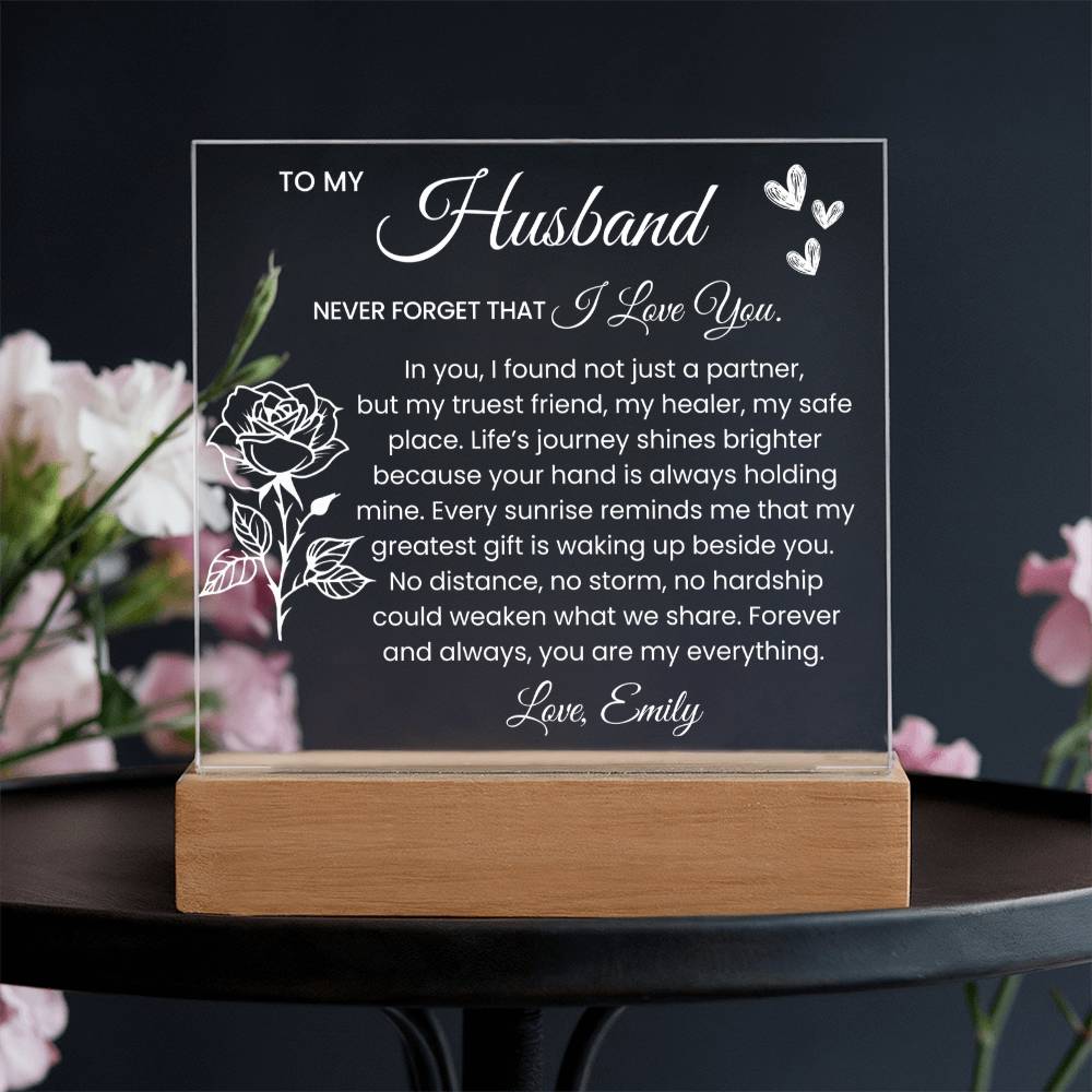 Romantic Acrylic Gift Plaque for Husband