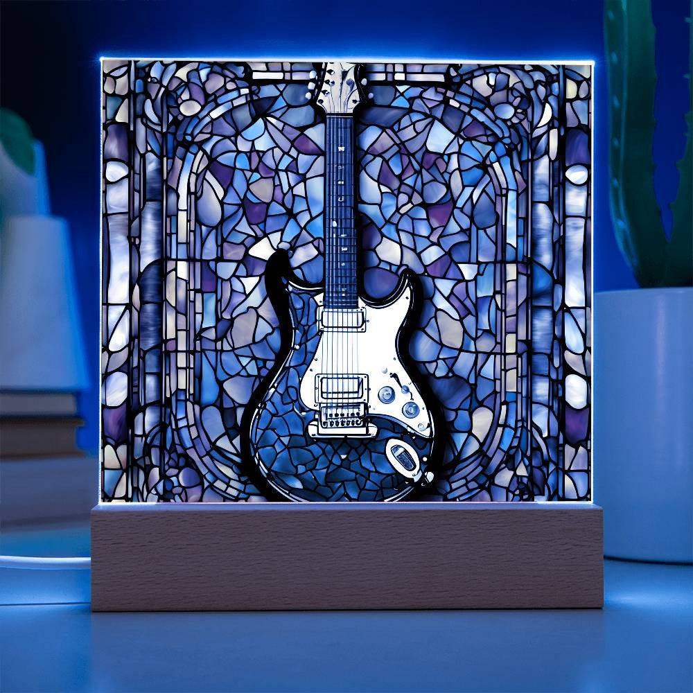 Acrylic Guitar Stained Glass Acrylic Plaque, Guitar Nightlight, Guitar Lover Gift, Guitar Player Gift, Guitar Picture Plaque, Music Lover-[Heartfelt Family Gift]