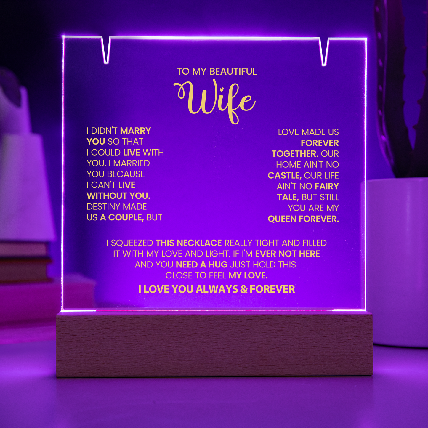 Wife Lighted Jewelry Holder Necklace Gift Set-[Heartfelt Family Gift]