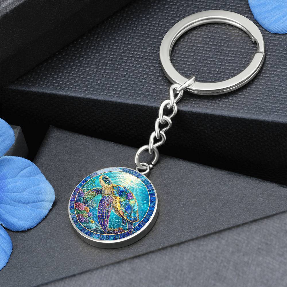 Sea Turtle Necklace, Ocean Life Jewelry, Engraved Sea Turtle Pendant, Turtle Lover Gift, Nature Inspired Keychain, Marine Life Bracelet