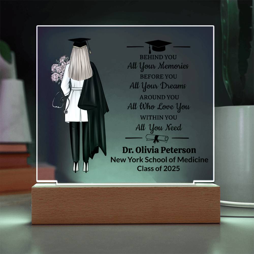 Personalized Medical School Pinning Ceremony Acrylic Plaque