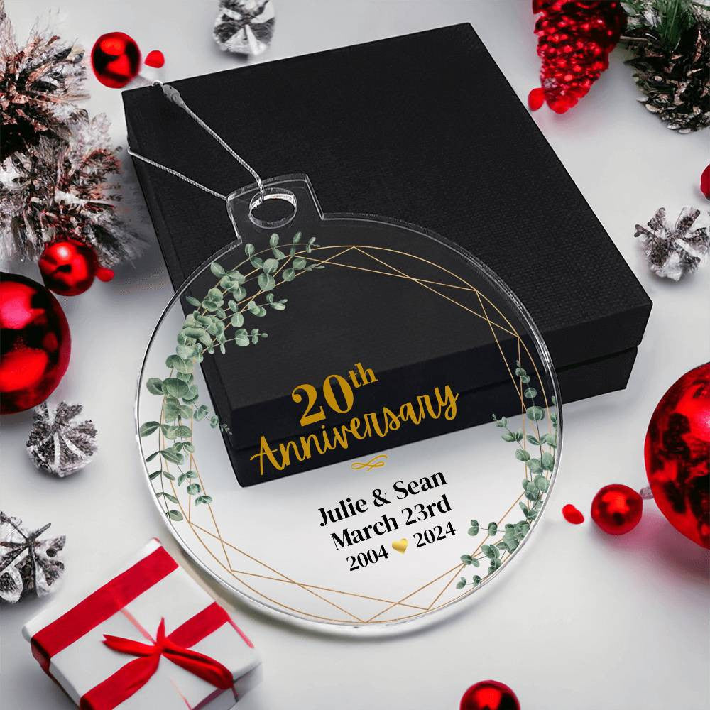 20th Wedding Anniversary Ornament