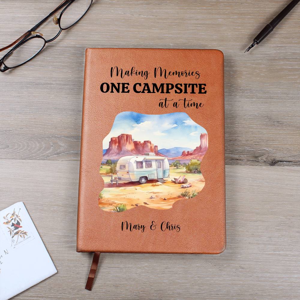 Personalized Camping Journal, Vegan Leather Journal, Custom Adventure Diary, Gift for Campers, Unique Travel Notebook, Outdoor Writing Log