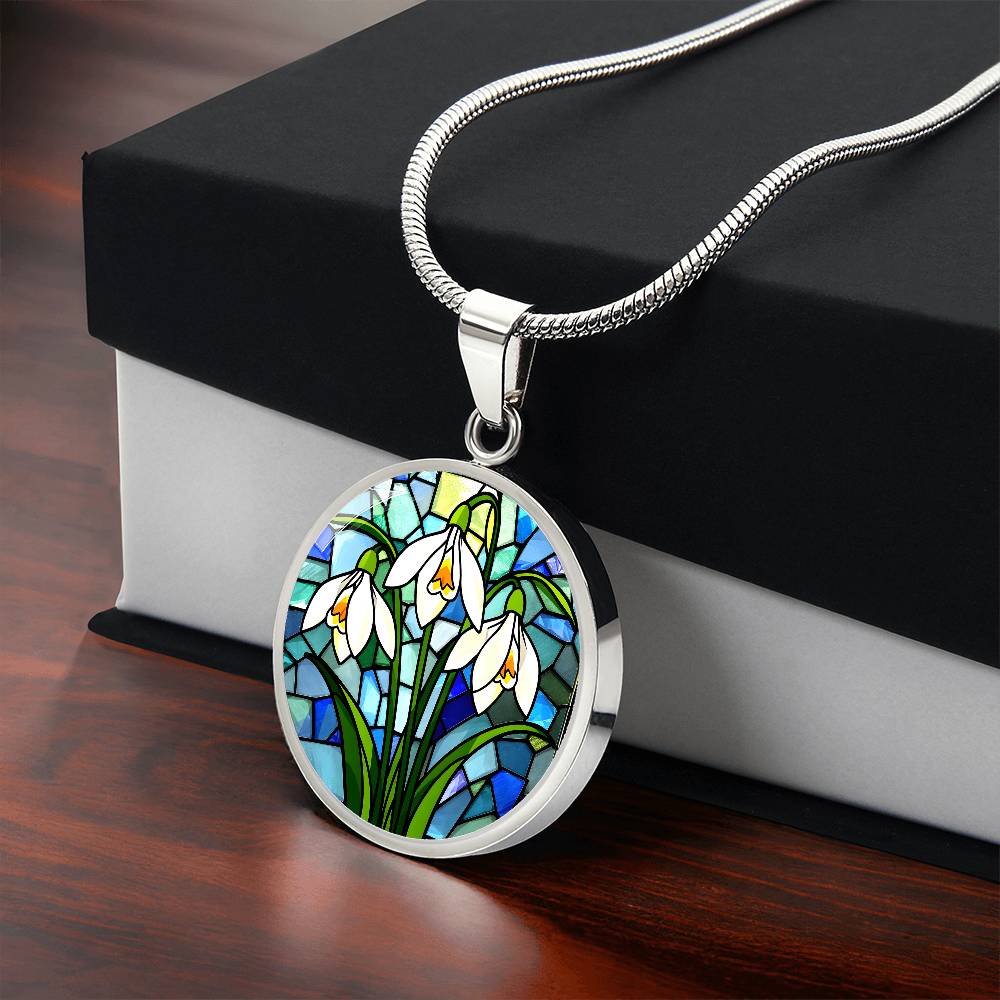 Lily of The Valley Floral Necklace with Engraving