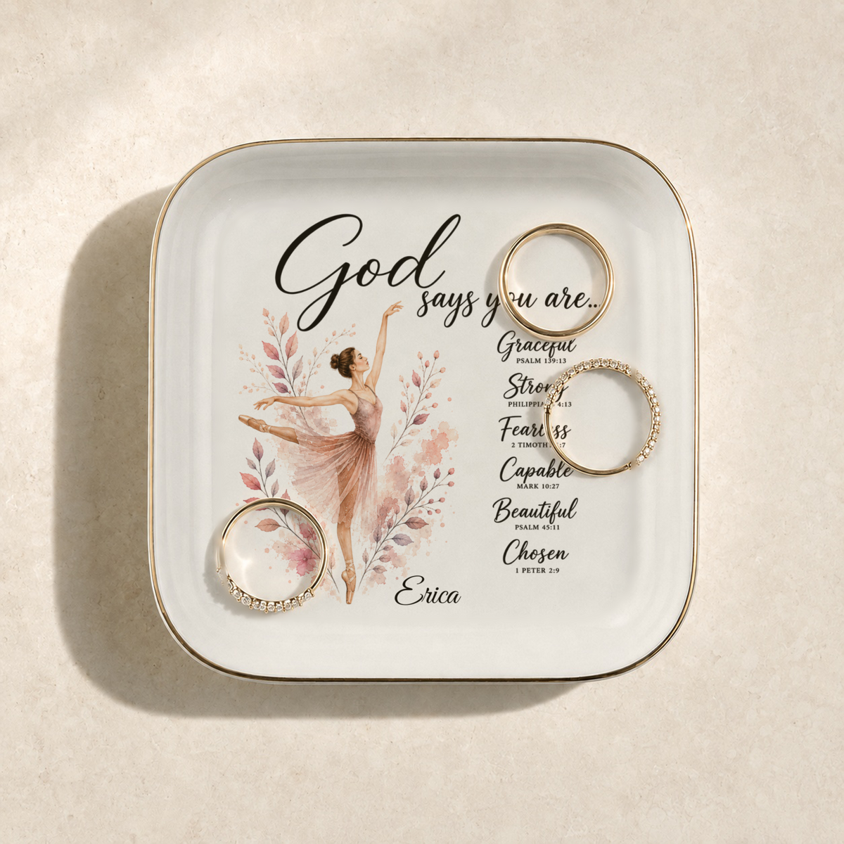 Dance Christian Jewelry Dish Trinket Tray