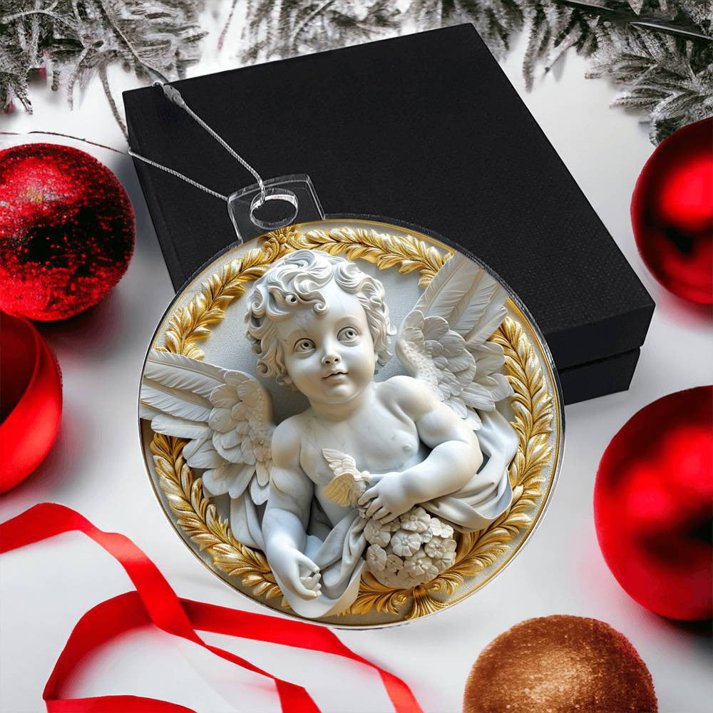 Cherub  Acrylic Christmas Ornament-[Heartfelt Family Gift]