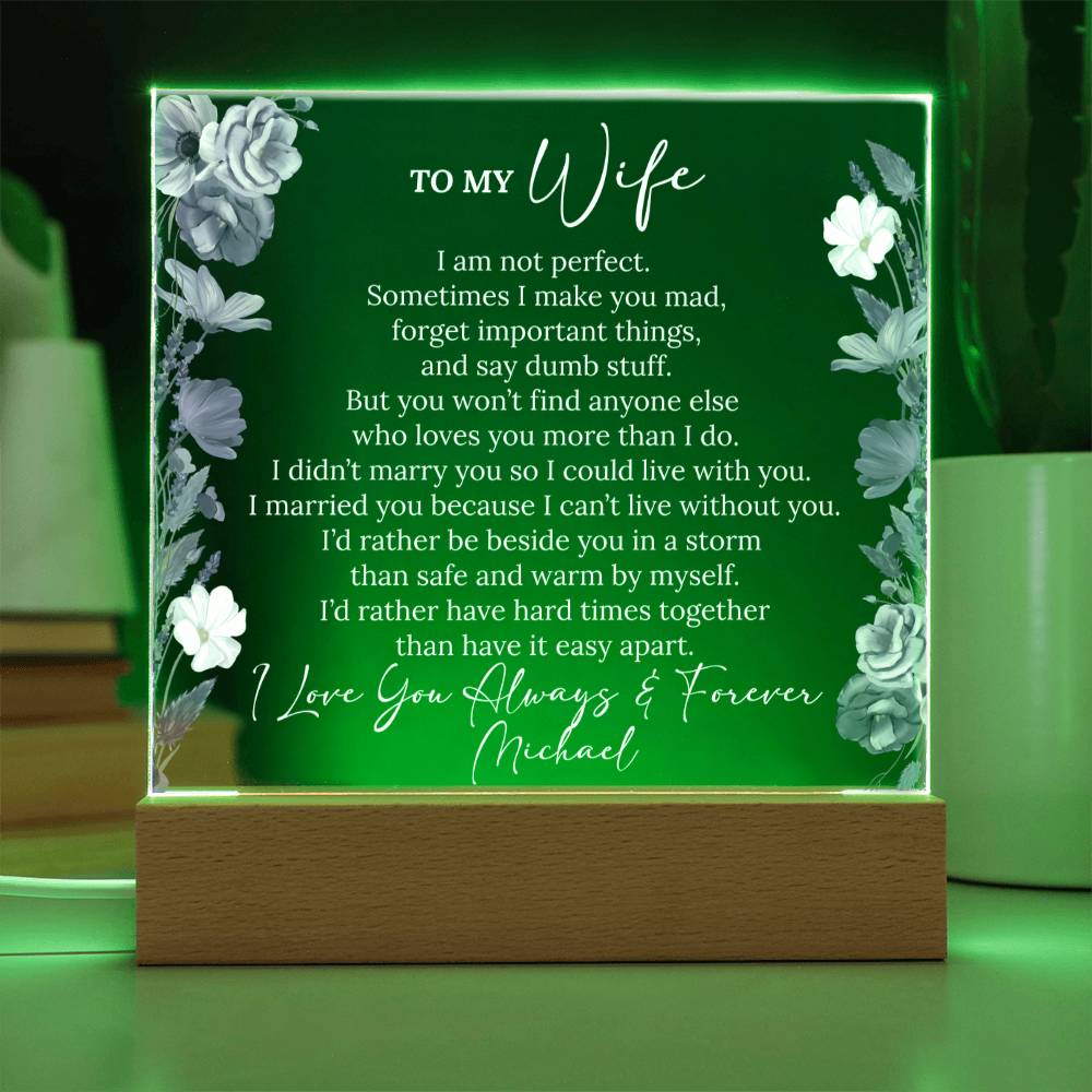 Personalized To My Wife Lighted Plaque