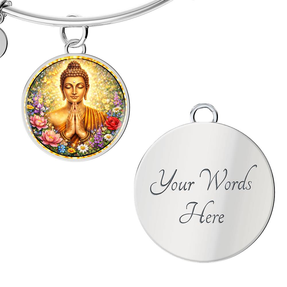 Buddha Engraved Necklace Bracelet or Keychain