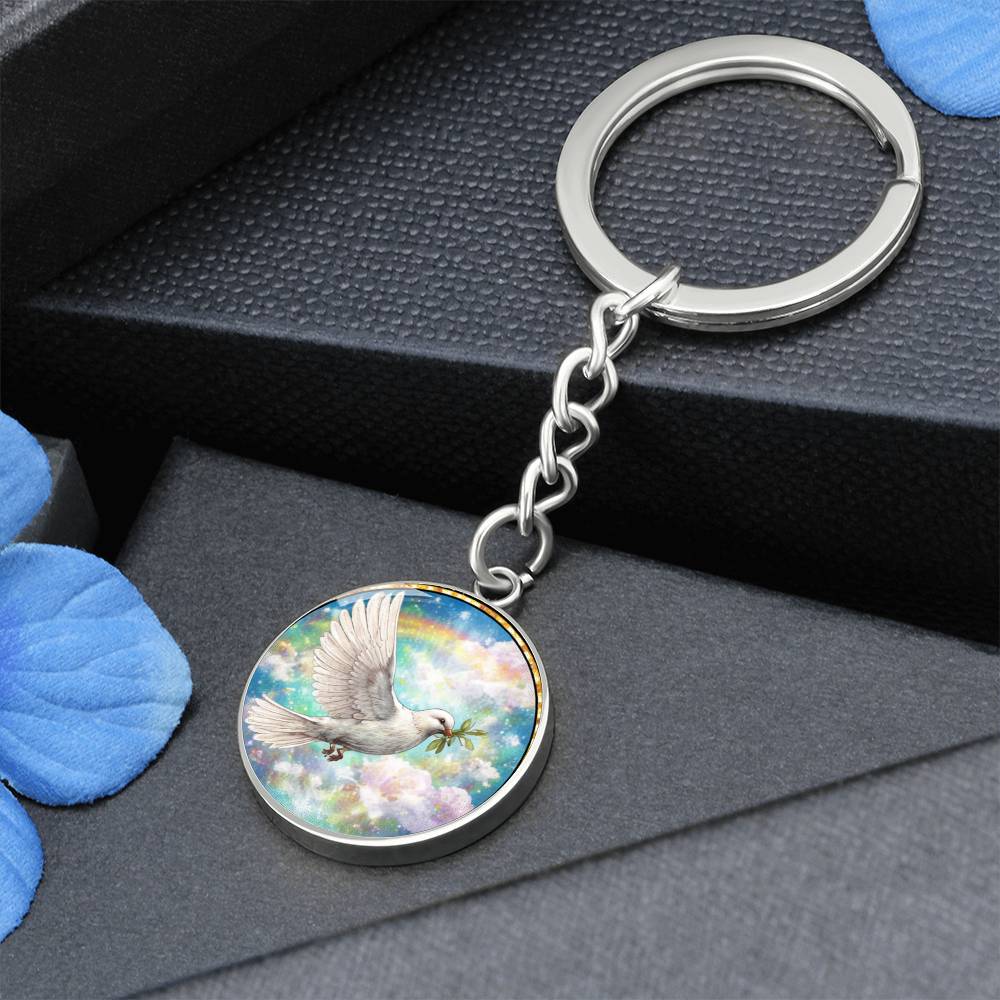 Memorial Dove Personalized Engraved Necklace Bracelet or Keychain