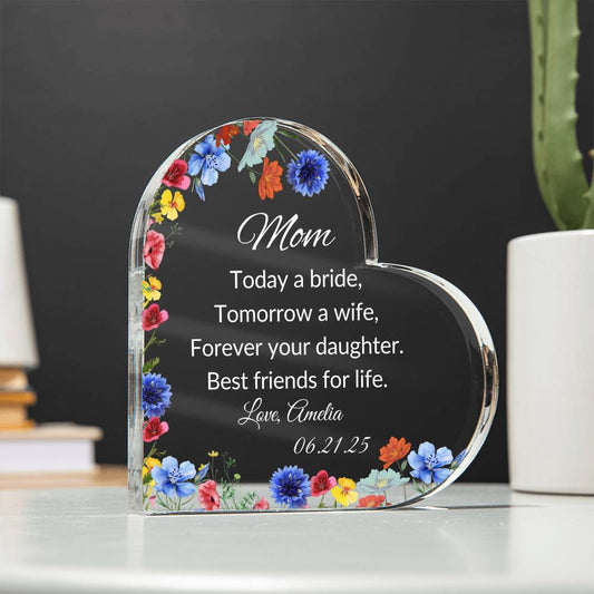 Mother of The Bride Acrylic Heart Plaque