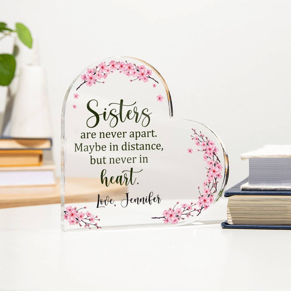 Sisters Acrylic Heart Plaque
