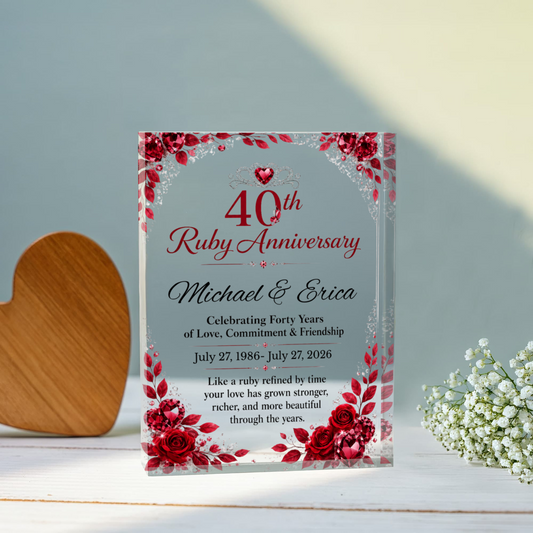 Personalized 40th Ruby Wedding Anniversary