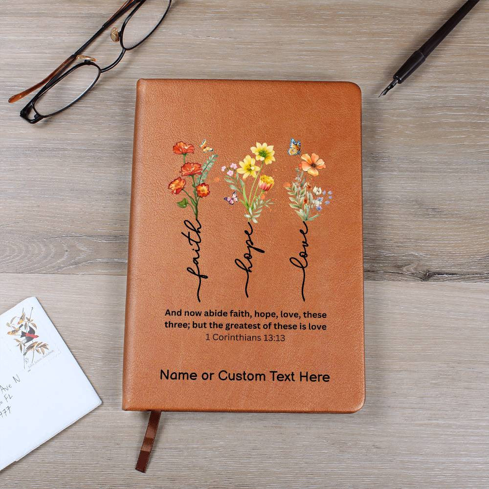 Faith Hope and Love Personalized Journal-[Heartfelt Family Gift]